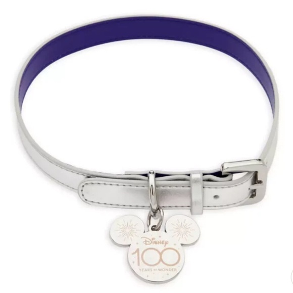 Disney Parks DISNEY100 Dog Collar Large Length Silver/Purple - Picture 11 of 11